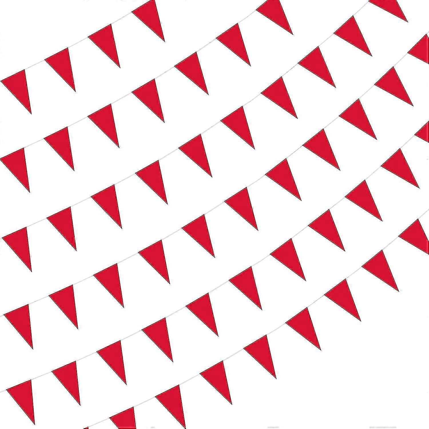 150 Ft Solid Red Pennant Banners Flags String Diy Bunting Flags With Blank