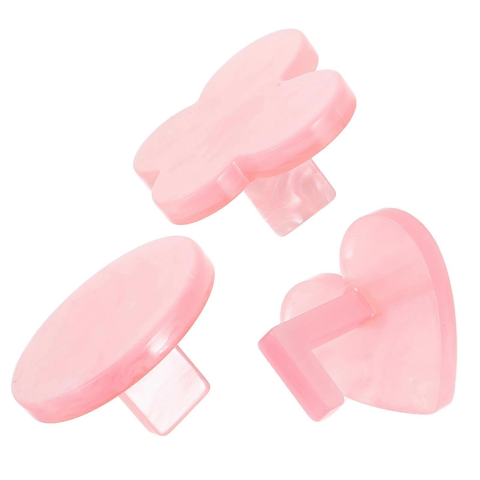 Acrylic Nail Art Practice Holder Base for Nail Tools 3Pcs Pink Set