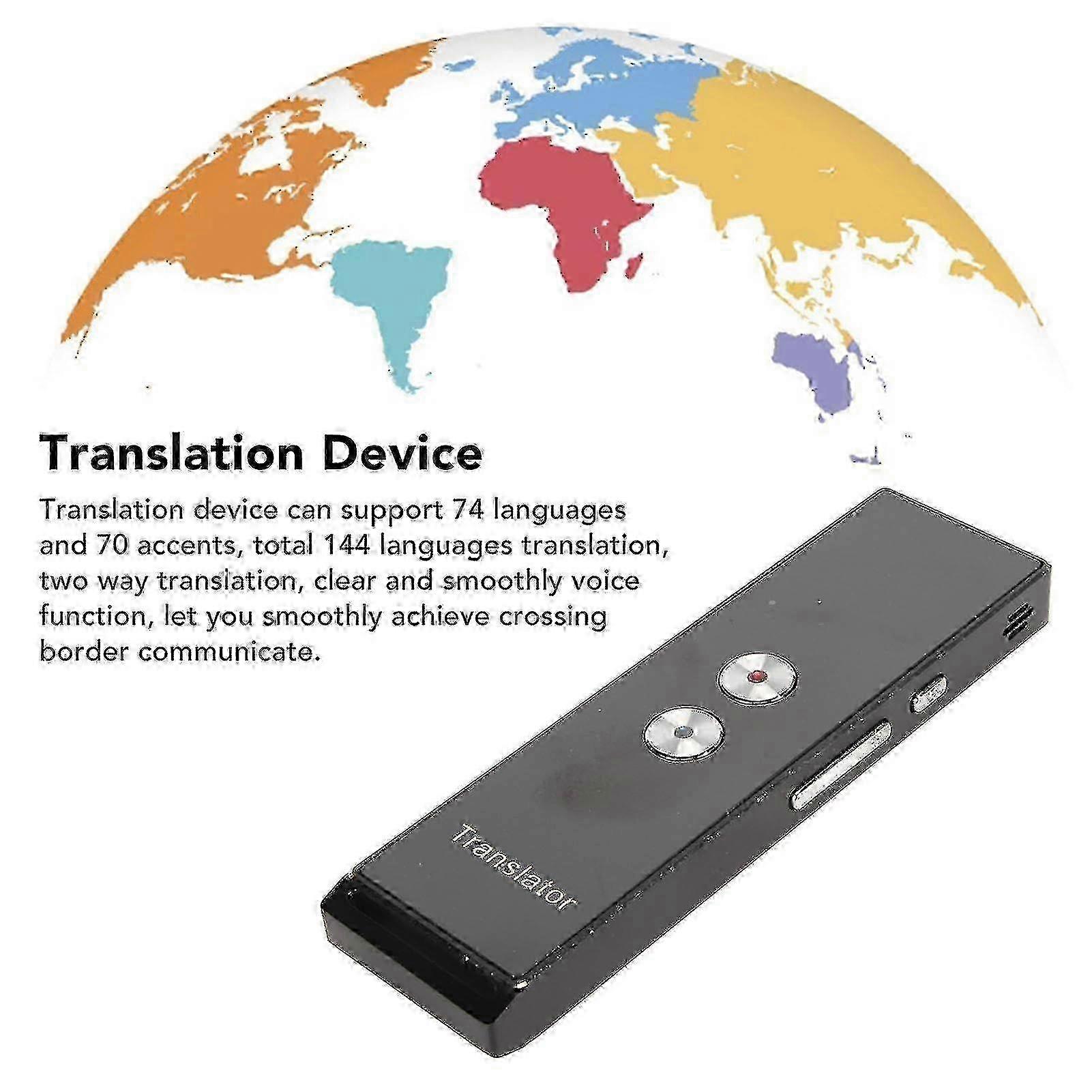 Real-Time Voice Translator with 74 Languages & 70 Accents, Bluetooth 5.0 for Travel