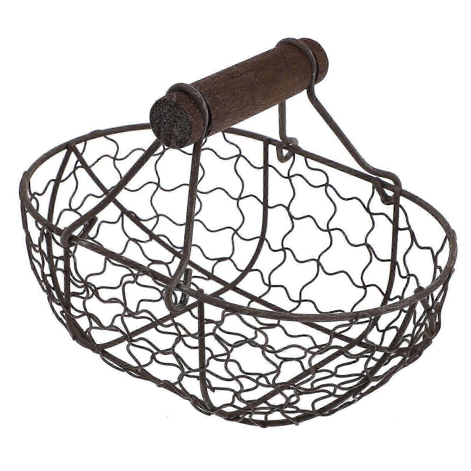 Iron Handheld Fruit Bread Basket Multi-functional Basket Sturdy Bread Basket
