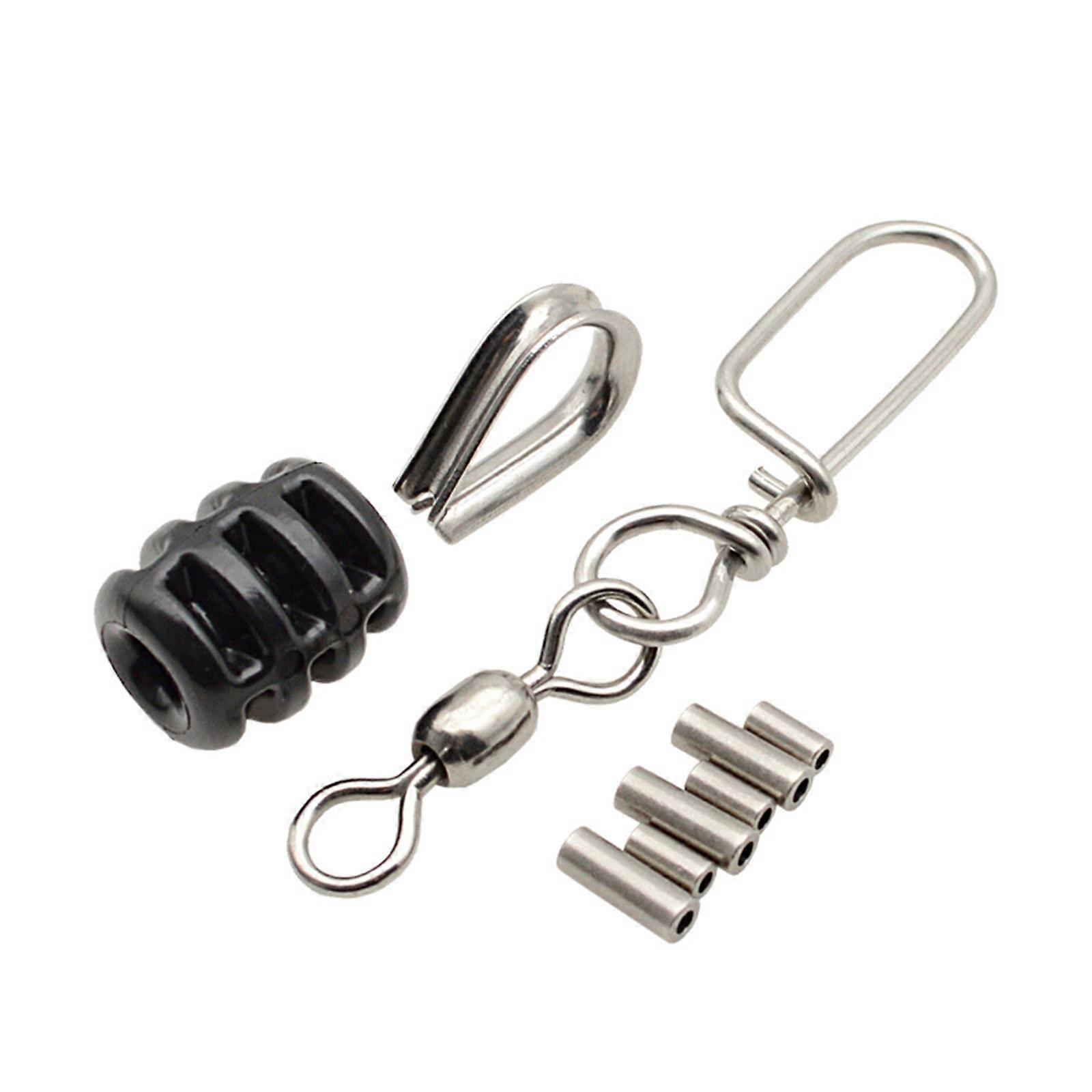 Quick Changes Fishing Rolling Swivels Fishing Rolling Connector Sea Fishing Swivels and Clip Fishing Line Connector Set Multicolor