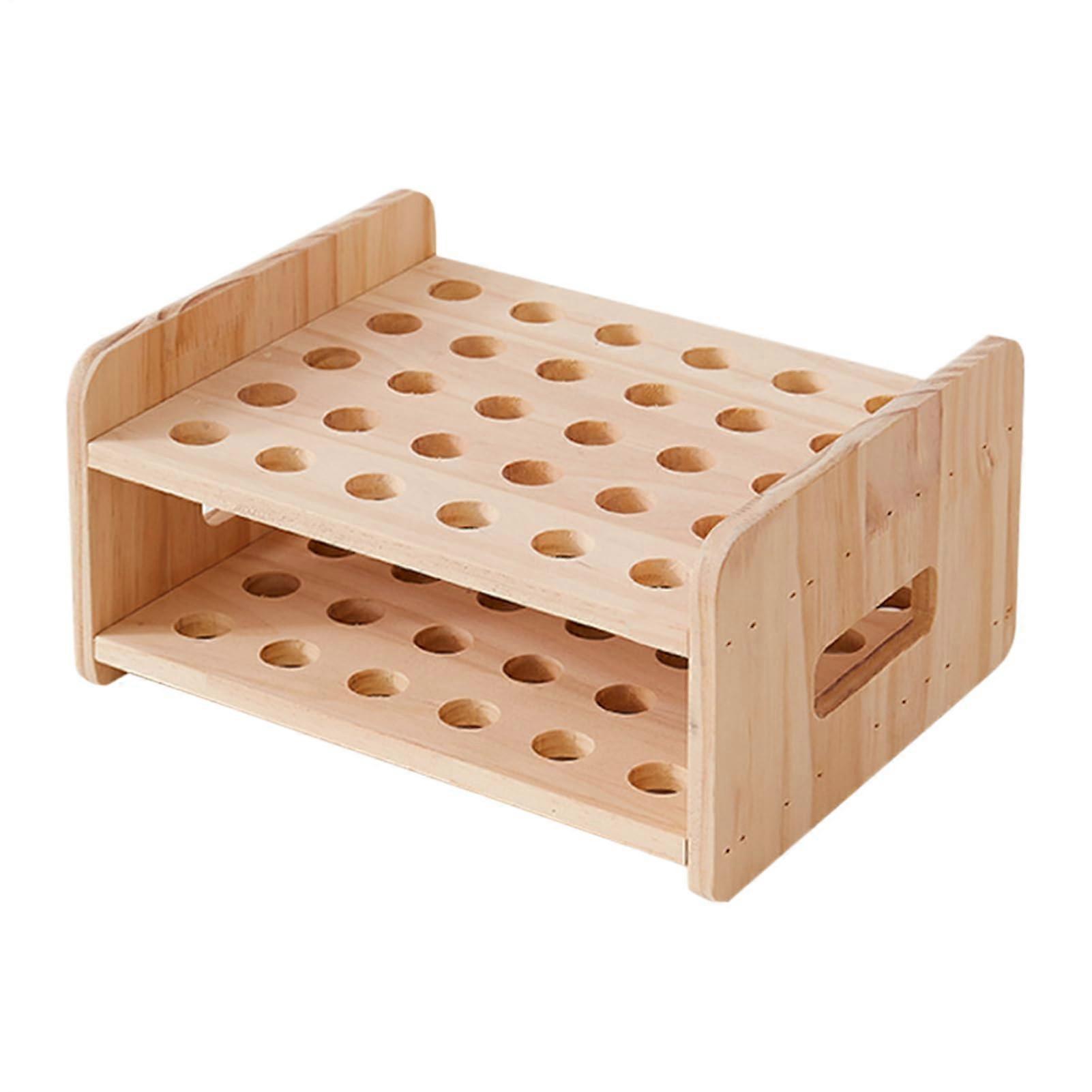 Scissors Wooden Storage Stand with 30 Compartments for Office Salon Home Desk Organizer