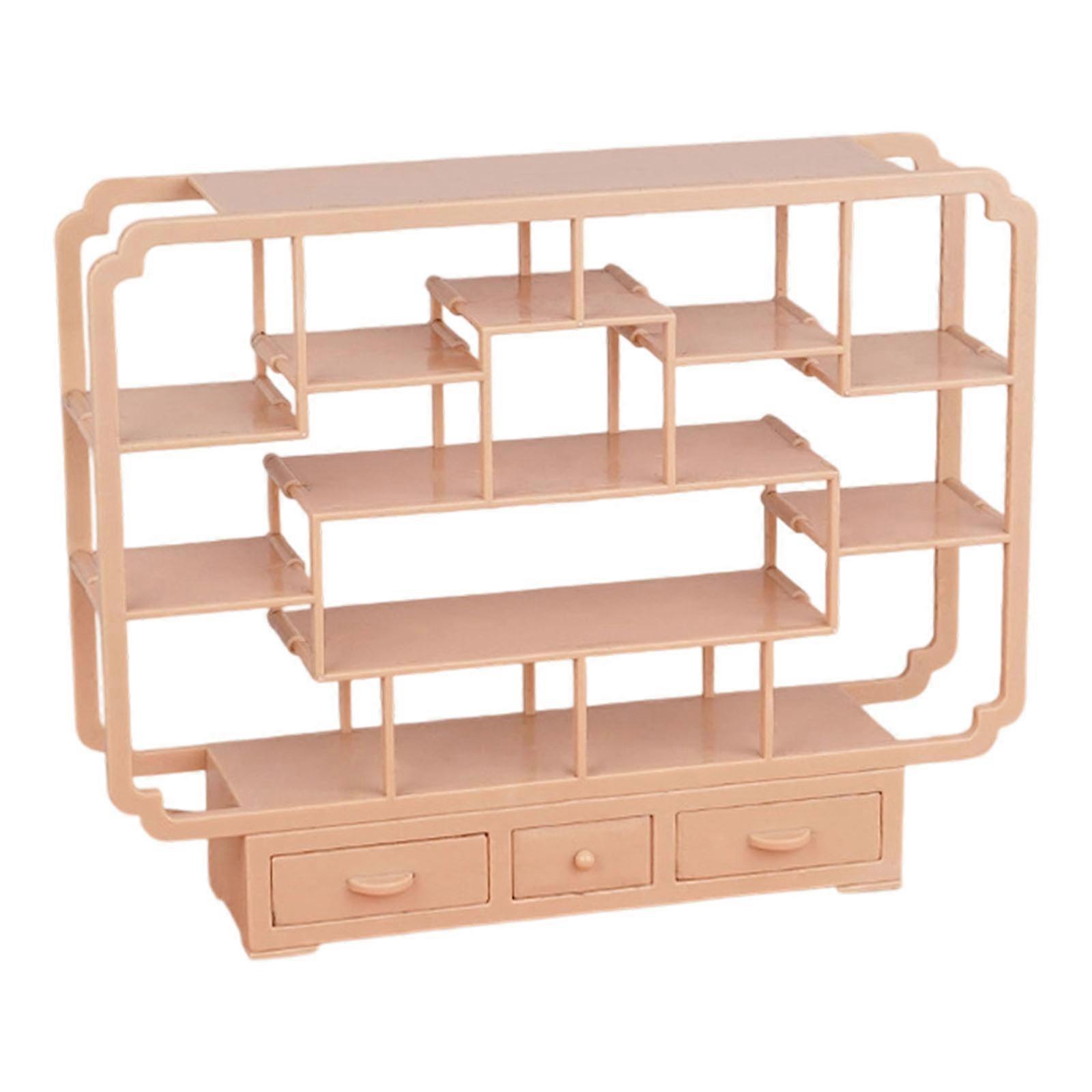 Miniatures Ornament Storage Shelf Rack For Childrens Imaginative Play Enduring Secure Construction  Light wood shelf
