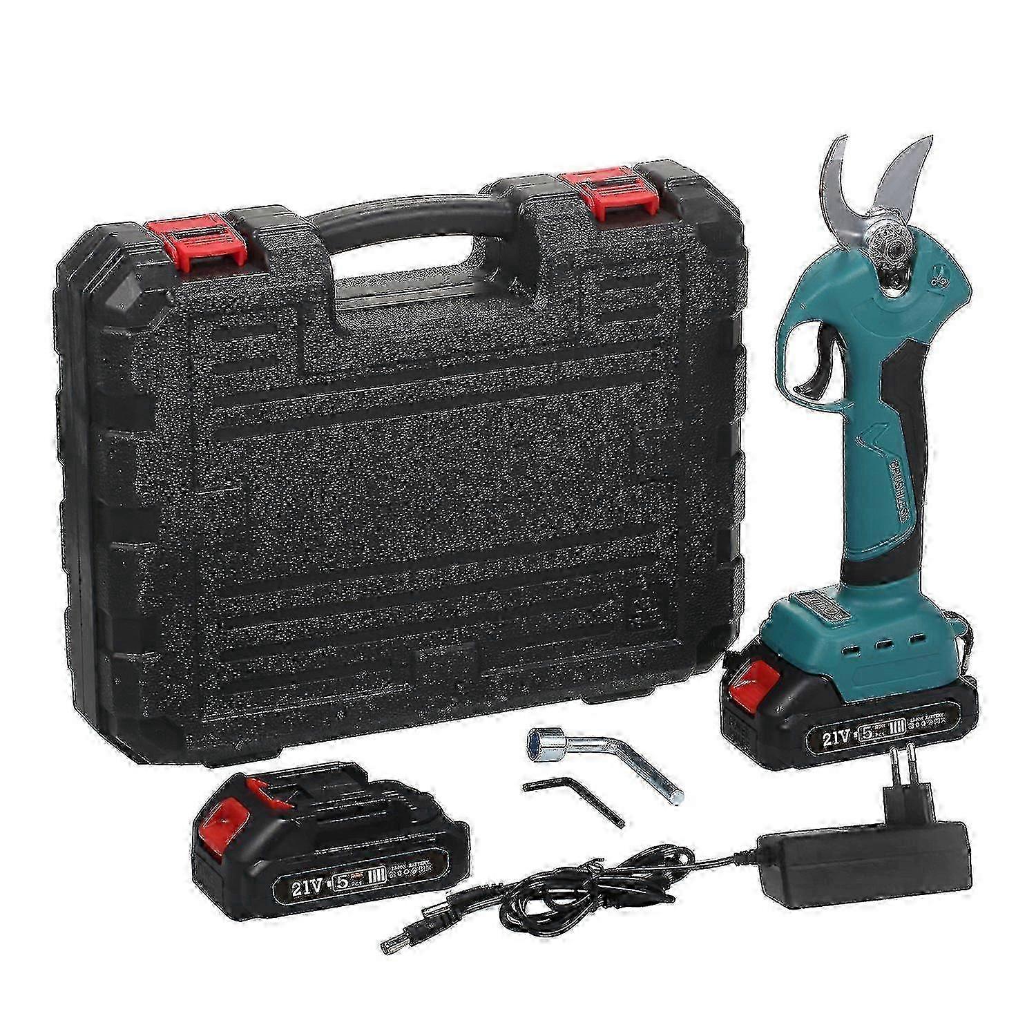 21V Brushless Cordless Electric Pruning Shears 2 Pack Backup Rechargeable 2000mah Lithium Battery Po