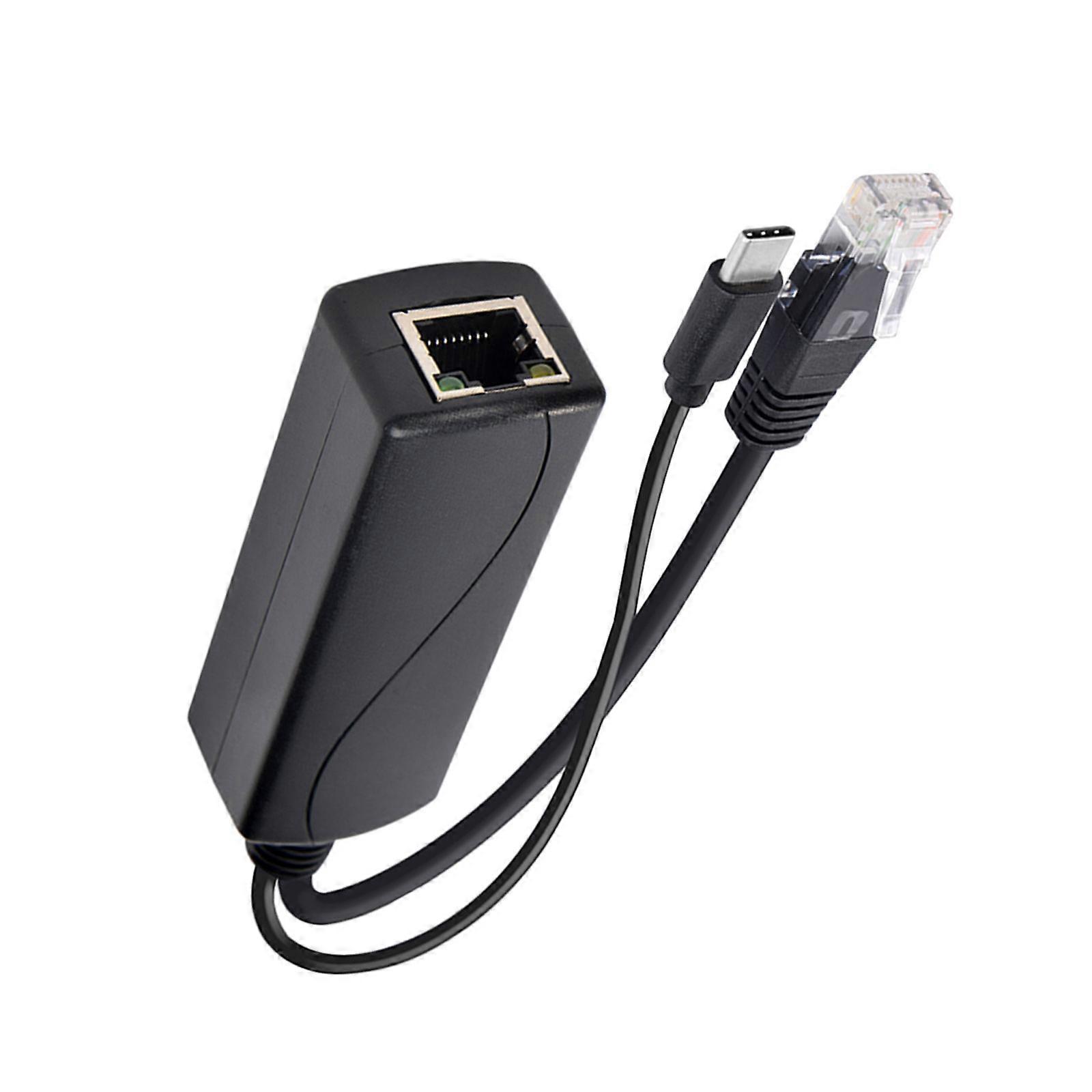 Reliable 15W POE Splitter Featuring USB C Interfaces 57V to 12V Converters for Enhances Networking Connectivities Multicolor
