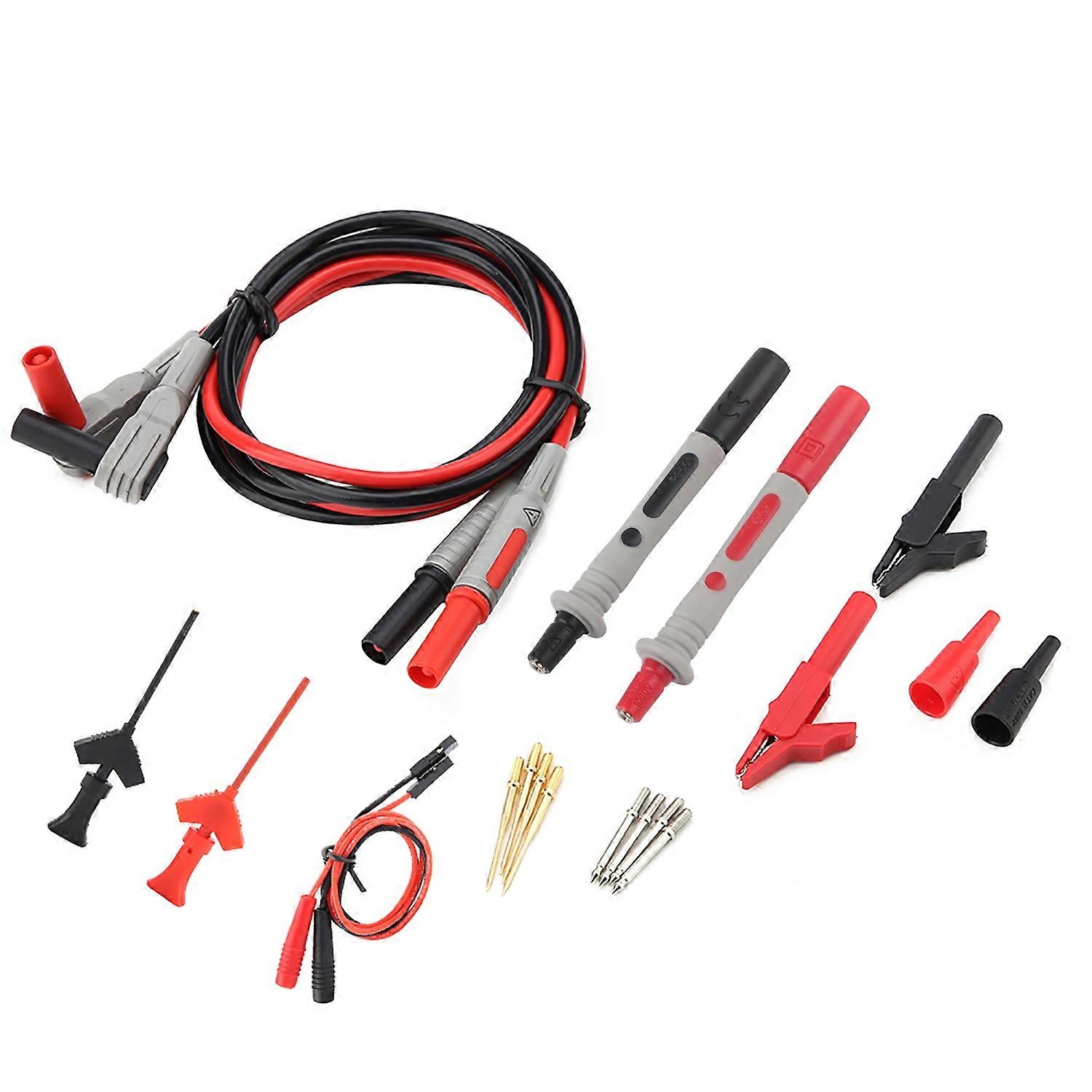 P1300C Electronic Digital Multimeter Test Leads with Crocodile Clips Replaceable Probe Tips Set