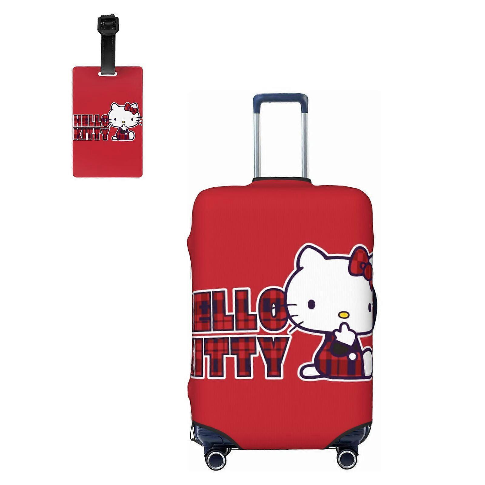 Capa protetora para mala de viagem Hello Kitty, capa elástica lavável para malas de 29" a 32", com zíper oculto, compatível com malas padrão.