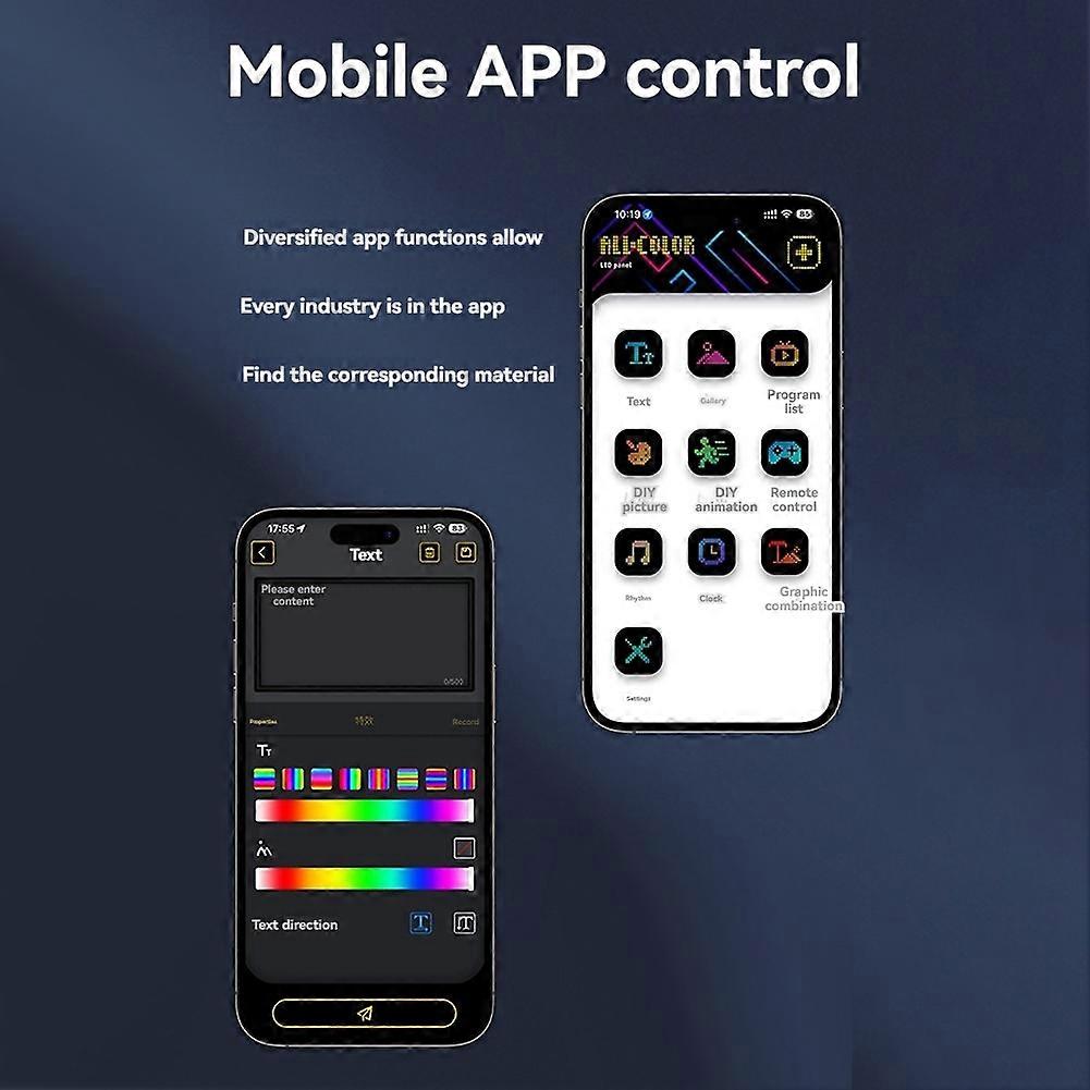 USB LED Matrix Flexible Panel Car Sign Scrolling Display 5V LED Signs RGB Pattern Scroll Text Bluetooth APP Control