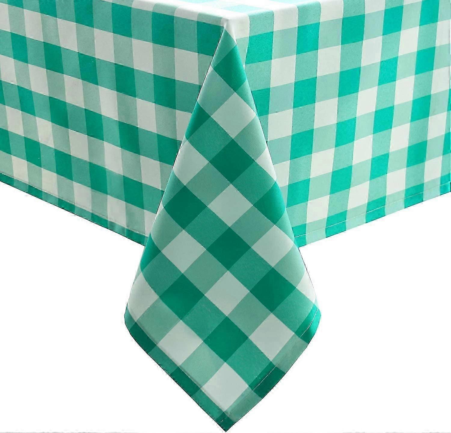 Checkered Tablecloth Polyester Rectangle Stain Resistant Washable Spillproof