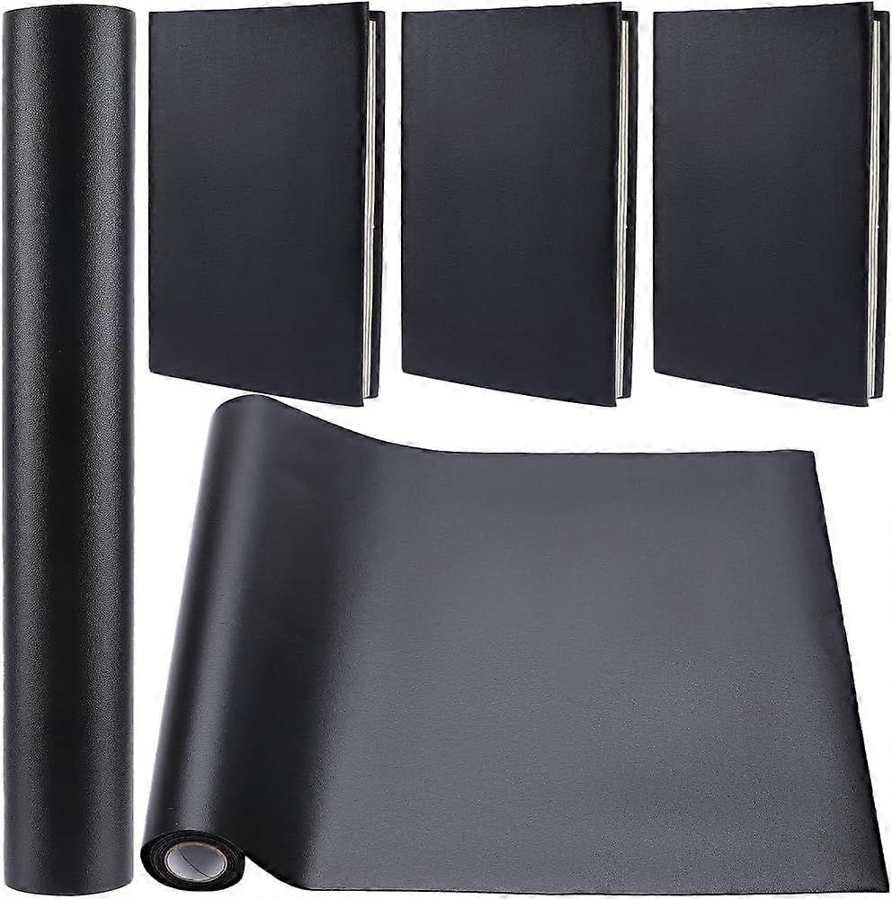 55 x 11.8 PU Leather Book Cloth Black for A4-A8 Books Binding Smooth Leather Surface Polyurethane Coated Non-Woven Base Covering Bookcover Album Scrap