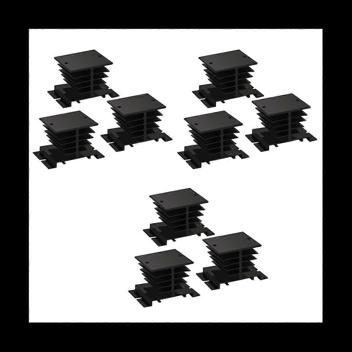 9PCS Heatsink PID Temperature Controller Heat Sink for Solid State Relay and SSR Radiator Module Bla