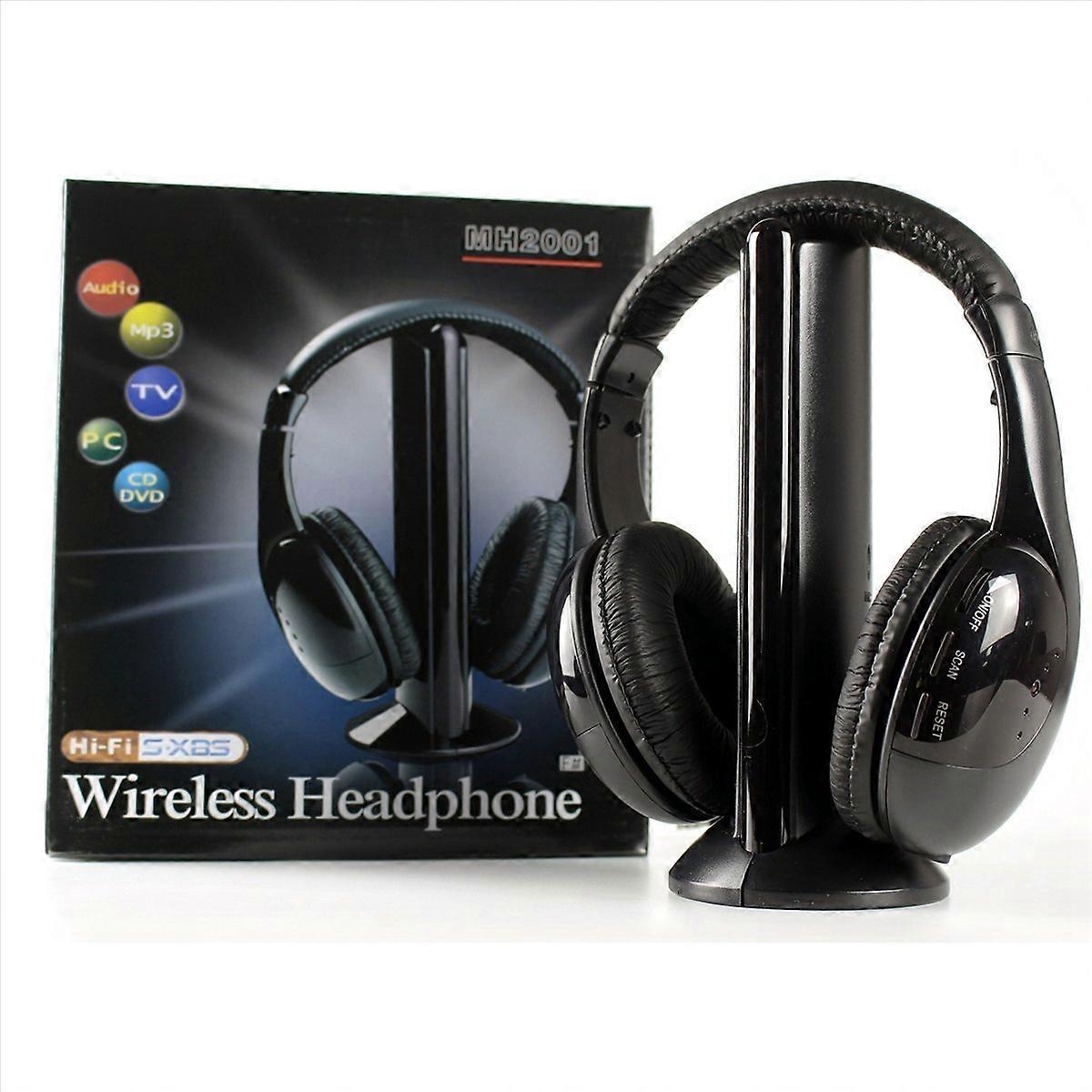 2X Head Radio Wireless Headset with Transmitter Base 5 in 1 TV TV Computer Wireless Headset Mh2001