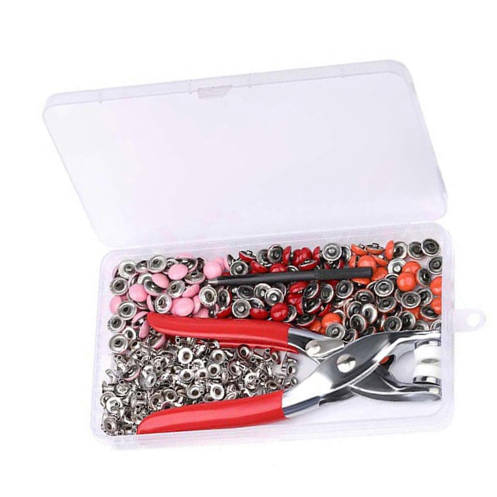 1 Set Multi-Color Caps Leathercraft Metal Studs Leather Rivets Assortment Set with Setting Tool for Craft Enthusiasts Multicolor