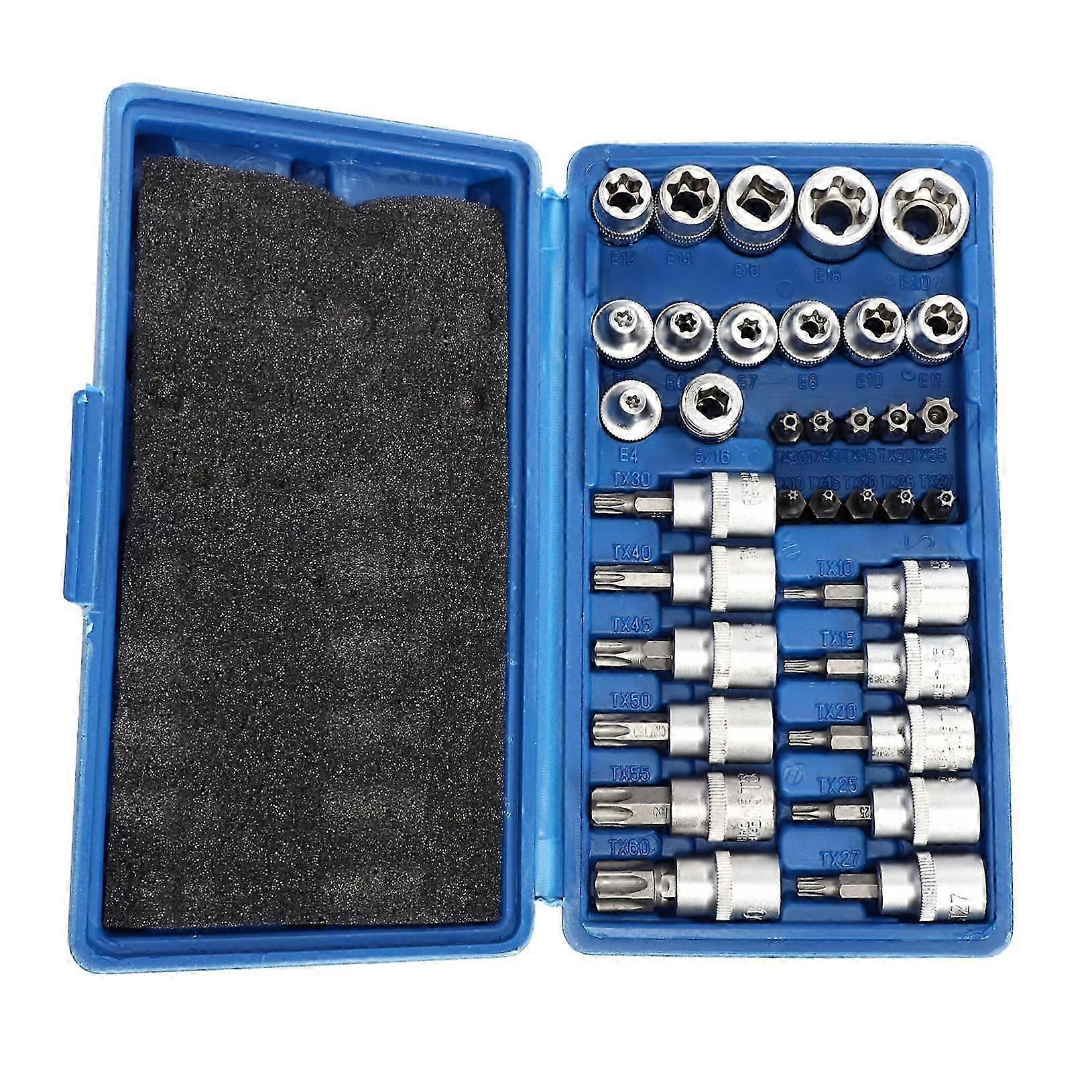34pcs Star Socket Wrench Set Steel Socket Socket E Bit Socket Set and Store