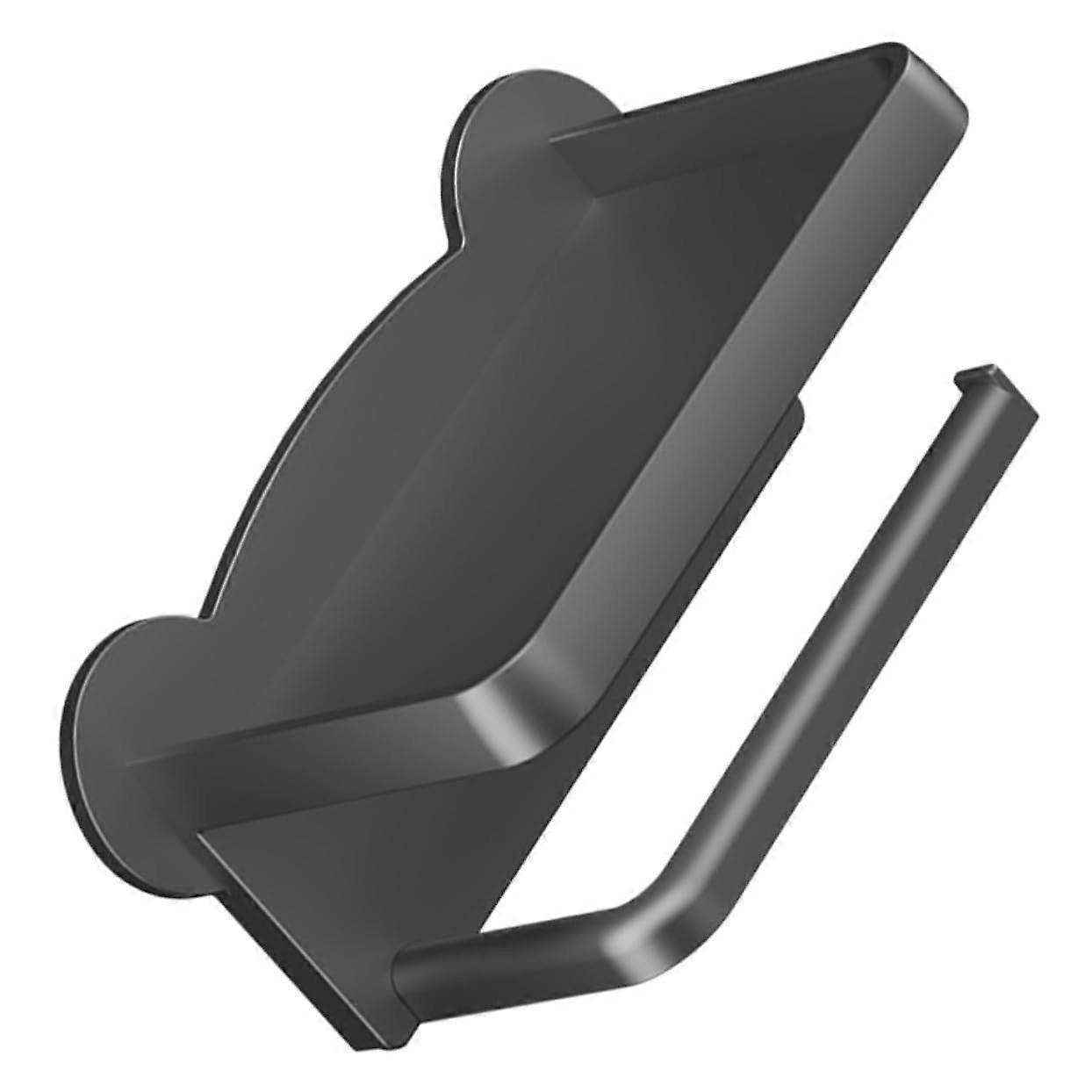 Wall Mounted Toilet Paper Holder with Shelf Space Saving Bathroom Tissue Rack for Toilet Organization Gray