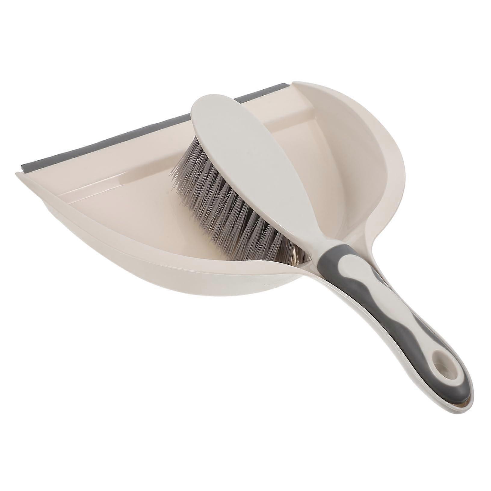 Mini Broom and Dustpan Set with Handle for Floor, Desktop, and Pet Hair Cleaning Portable Use