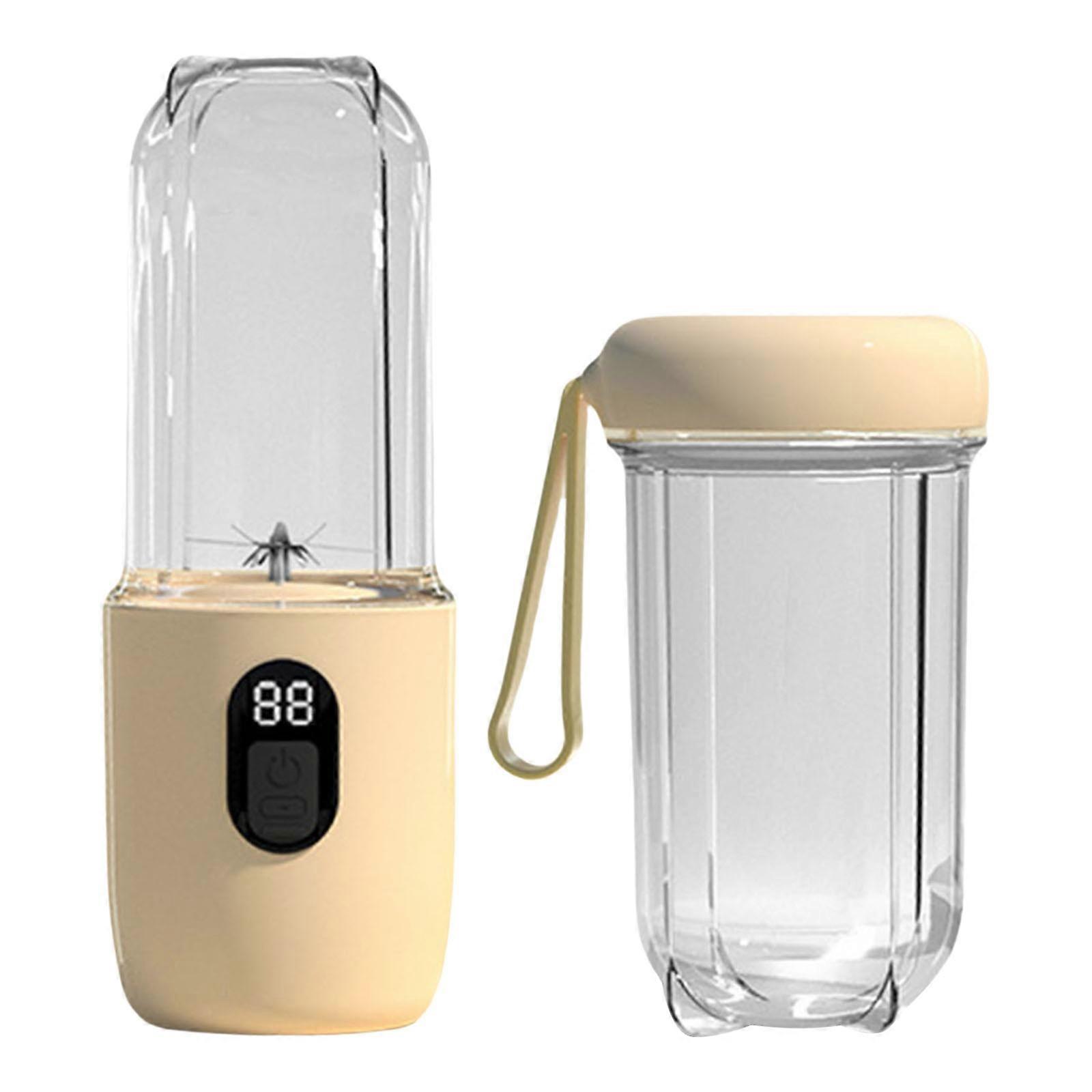 Kannettavat USB-ladattavat mehusekoittimet 500 ml:n kapasiteetti smoothie maker hedelmämehukuppi matka- ja toimistokäyttöön keltainen