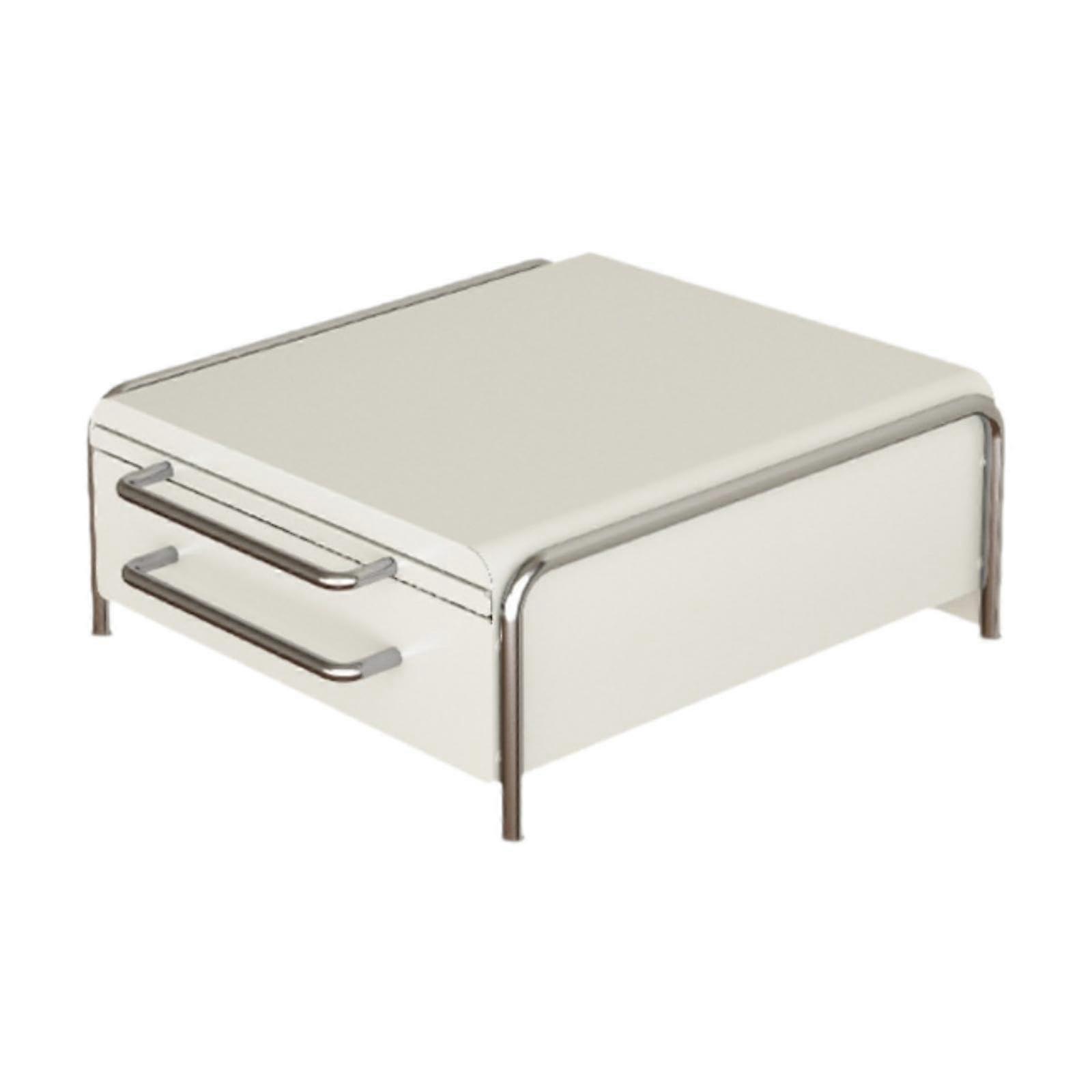 Coffee Pod Holder for Counter with Durable Carbon Steel Sliding Storage Drawer, White