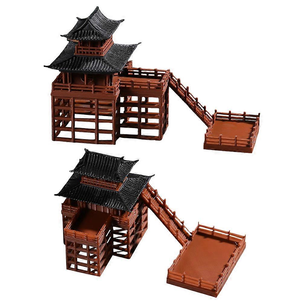 Fairy Garden Accessories Mini Pavilion for Desk Decor 2Pcs Plastic