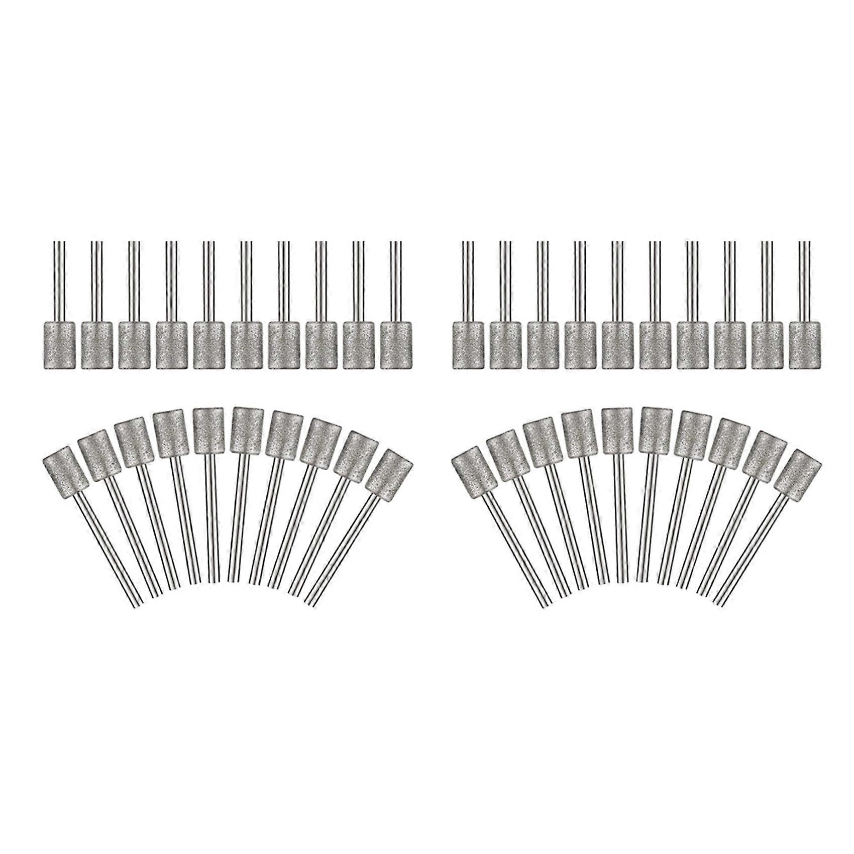 20 Pieces Diamond Bit Diamond Grinding Bits Head 1/8 Shank 8mm Cylinder Head Diamond for Most Rotary Tool Bit Grinder