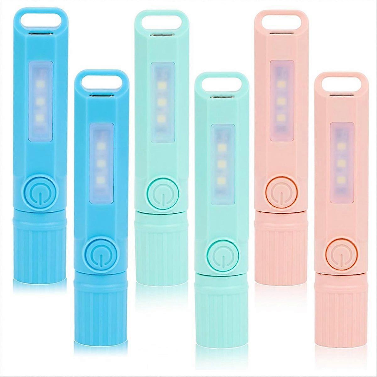 6 Pack USB C Rechargeable Mini Small LED Flashlights