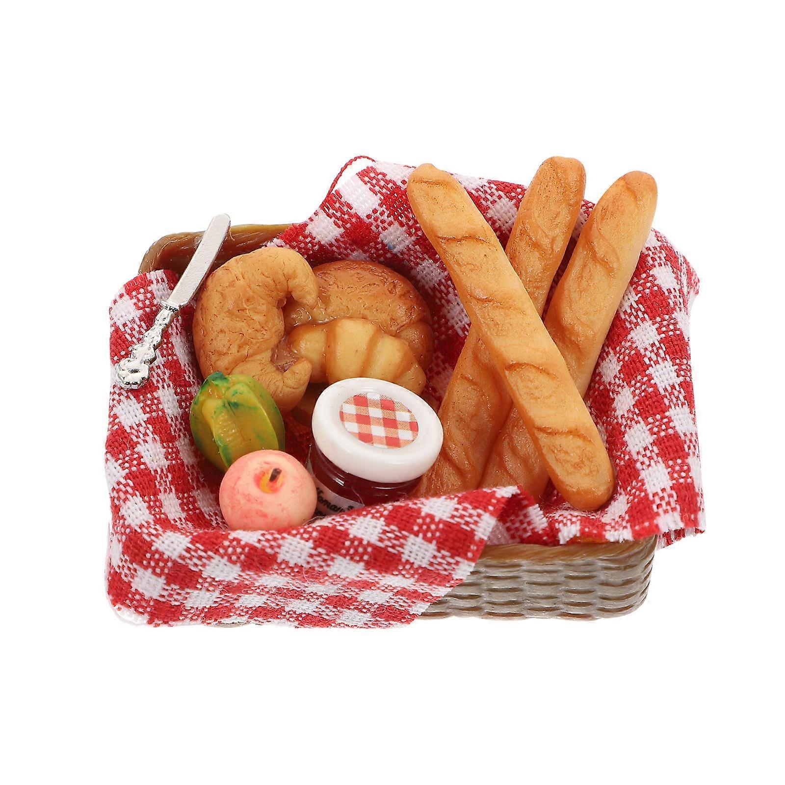 Mini Resin Bread Basket for Decor Assorted Color Excellent Craftsmanship 1 Set