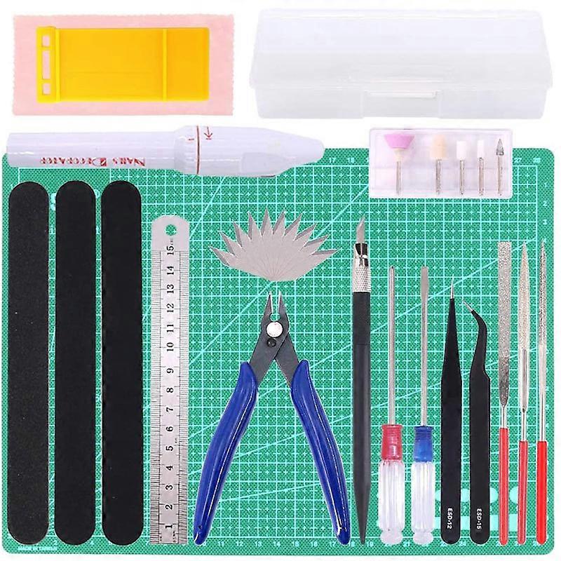  29-piece Gundam model basic tool kit, beginner-level model building tool kit with storage box