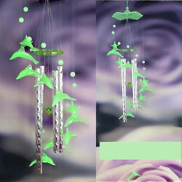 1Pc Luminous Wind Chimes Acrylic Pendant Hanging Ornament Glow in The Dark for Home Door and Window Decorations Dolphin 800mm