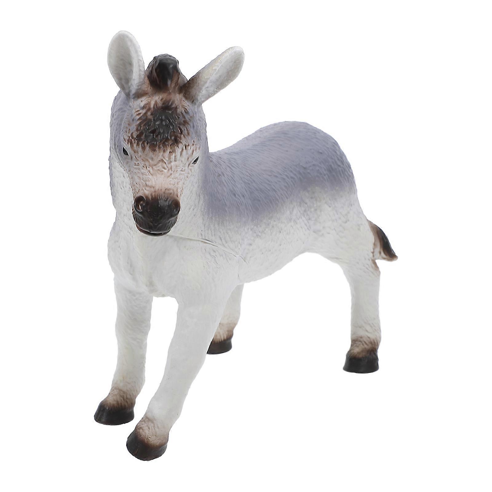 Farm Animals Model Donkey Model for Decor Standing Donkey Toy Grey