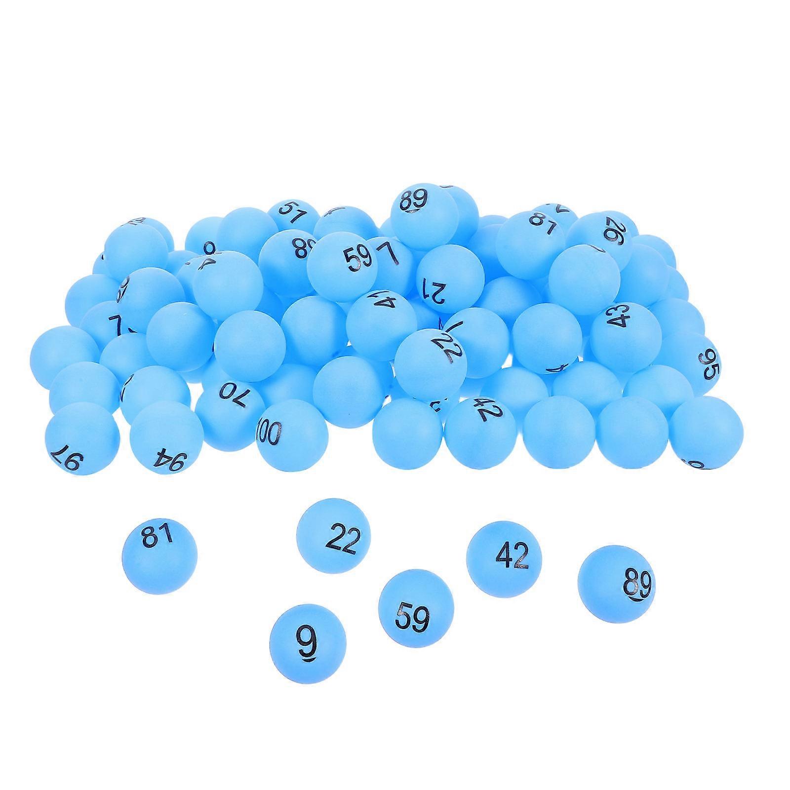 Printed Pong Balls for Entertainment Game Draw Pack of 100 Blue