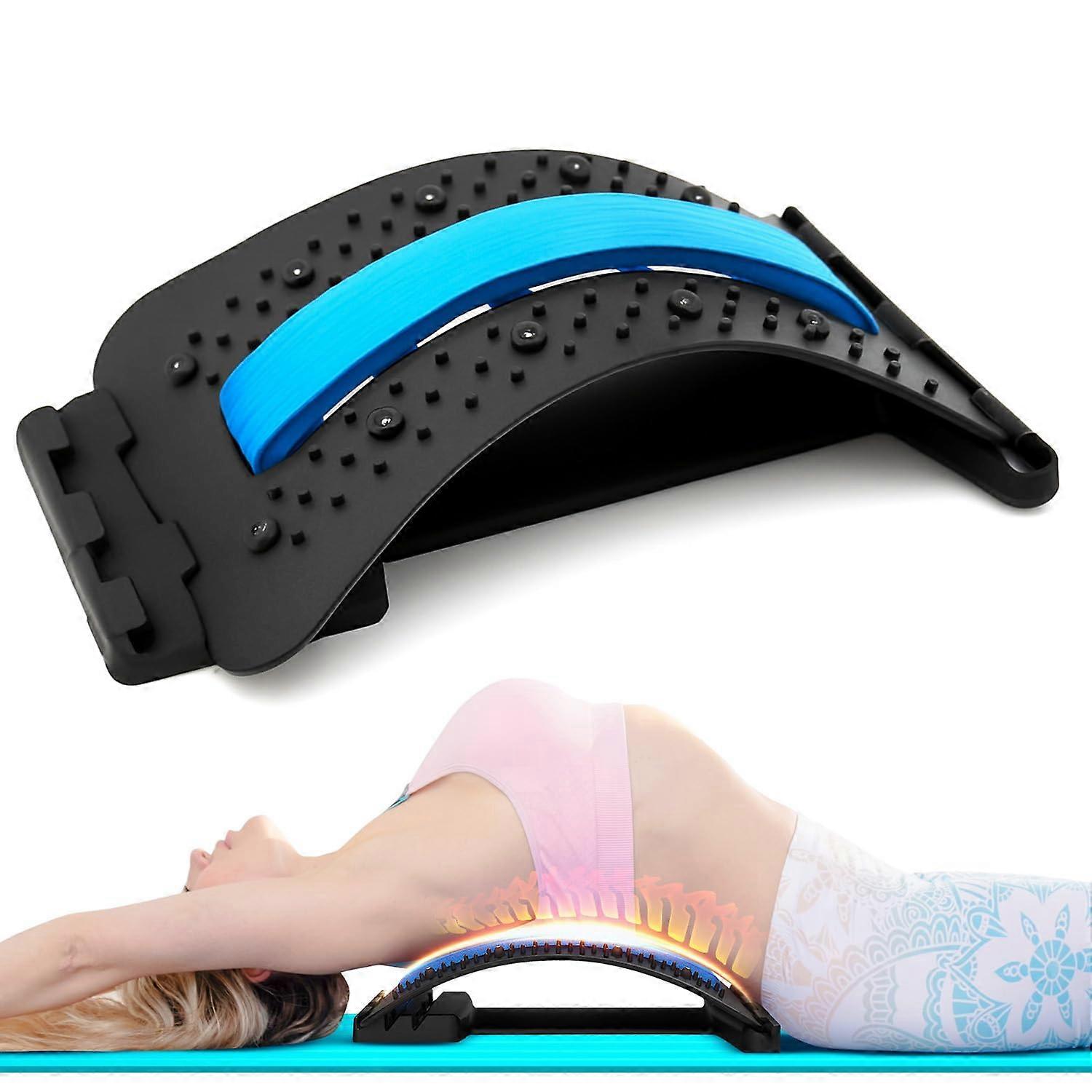Back Stretcher with Adjustable Traction Levels, Ergonomic Lumbar Support for Lower Back Pain Relief