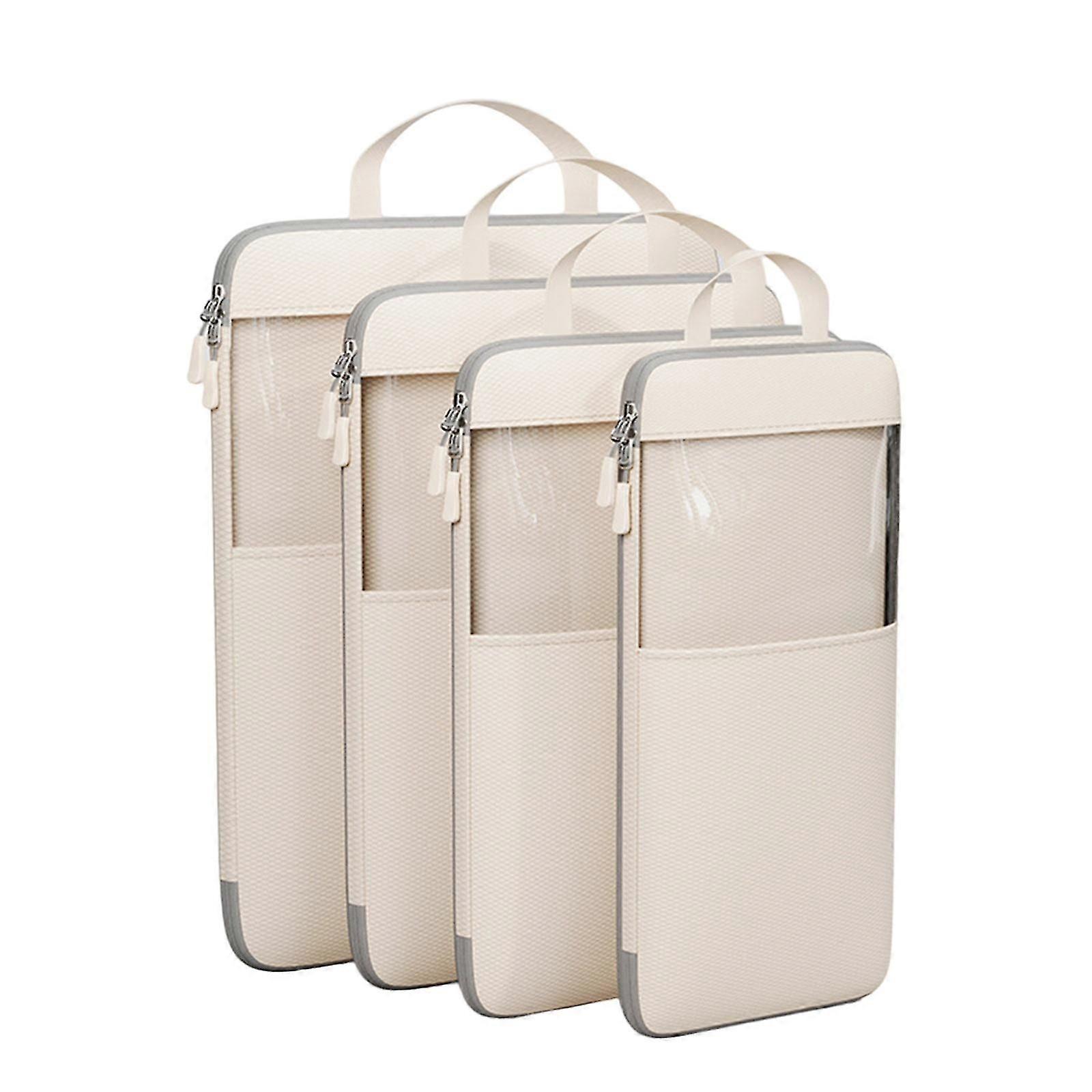 Set of 4 Efficient Luggage Organization Bags Functional Organized Packing Container Expandable Compression Cubes Bags sky blue