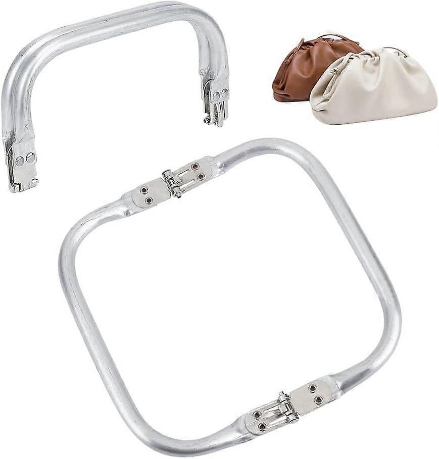 2Pcs 162mm Aluminum Purse Frame Kiss Clasp Internal Tubular Frame Square-Shaped Assembled Bag Clutch Frame for DIY Craft Dinner Pouch Bag Open 164x162