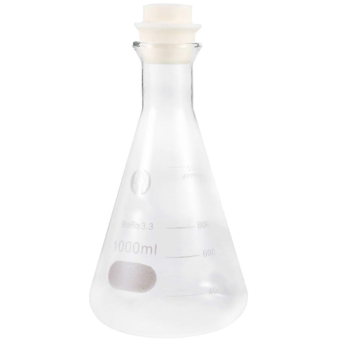 Conical Flask for Storage Use 1Pcs Glass Transparent Flask with Cork