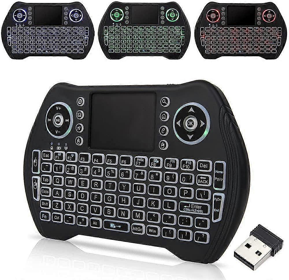 Wireless Mini Keyboard with LED Backlight and Touchpad Mouse for Android TV Box, PC, HTPC, PS4