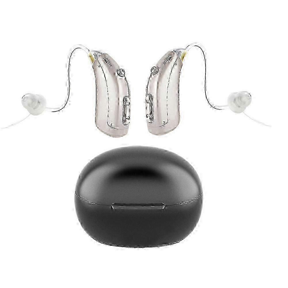 Z03 2pcs Mini Rechargeable Ear Back Type Hearing Device Sound Amplifier with Recharging Base