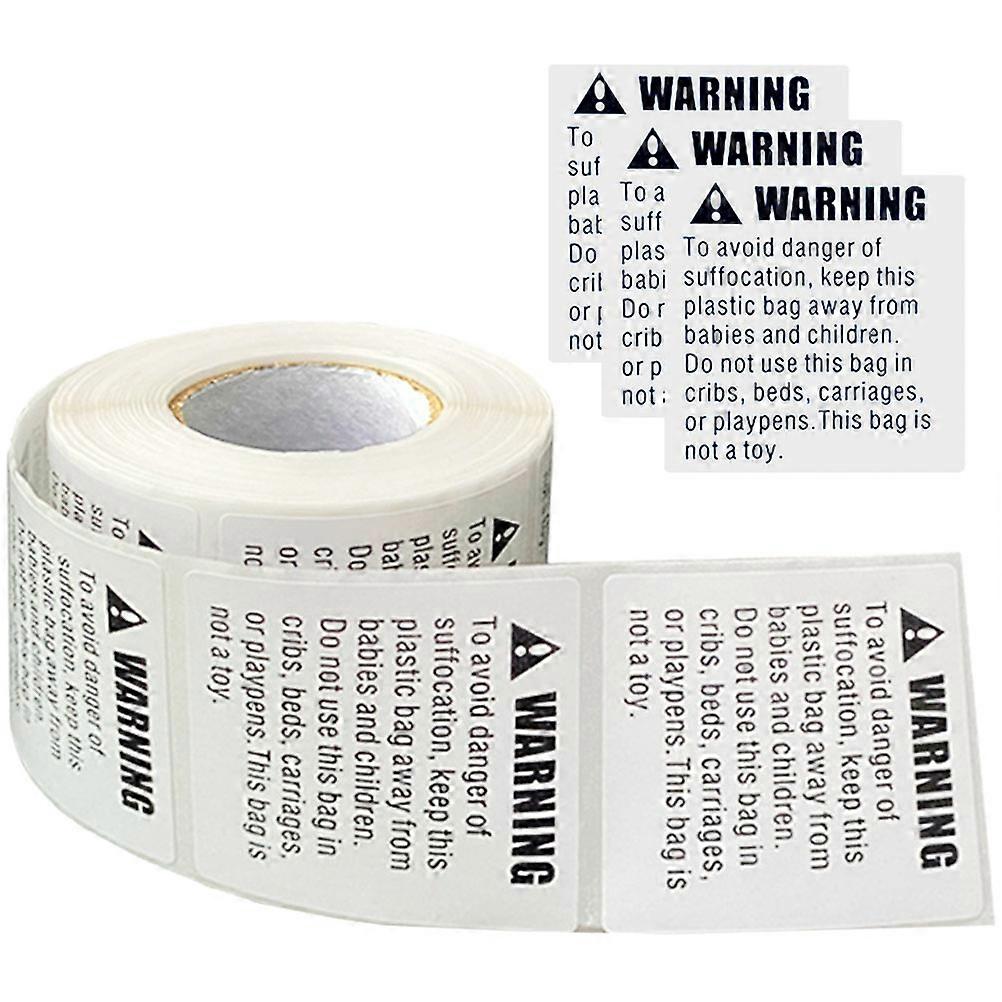 Suffocation Warning Stickers Warning Label with Self-Adhesive for 4 Rolls