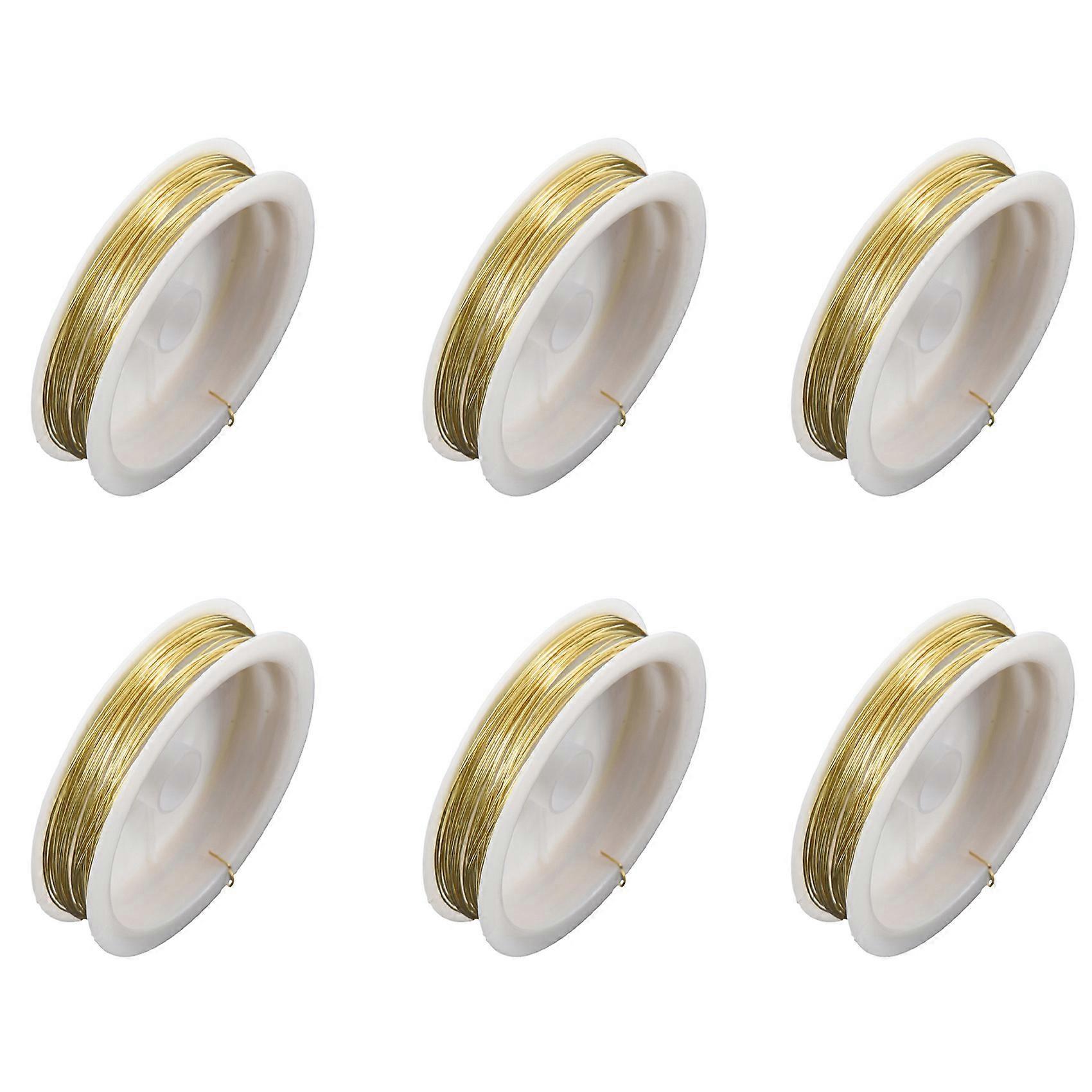 6X Coloured Brass Wire Gold 9m X 0.5mm