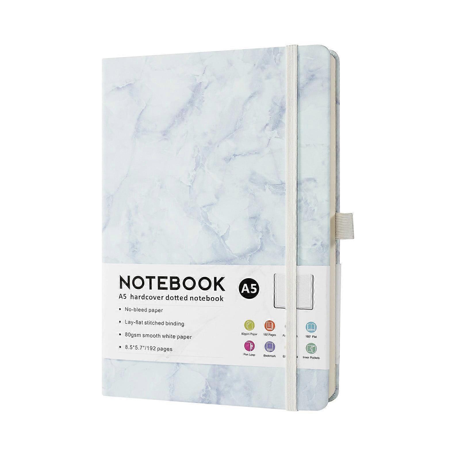 Yuseik Clearance Marble Elastic Band Notebook Blue Blue, Notebook, (Marble Pattern A5 Notebook*1)