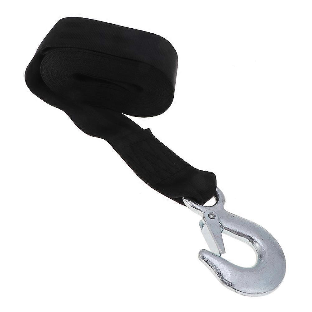 Winch Rope for Trailer Emergency Use Fixed Safety Strap Black