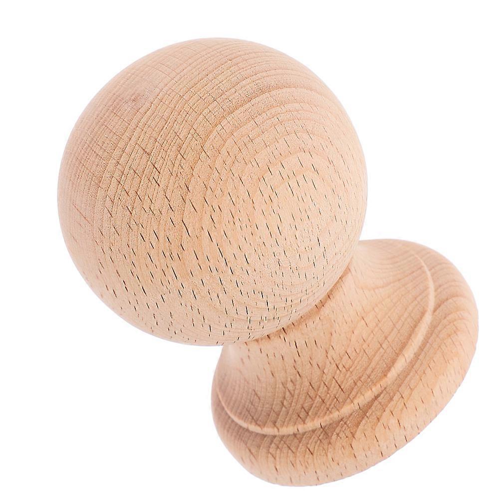 Roman Style Solid Wood Finial for Curtain Rods Beige