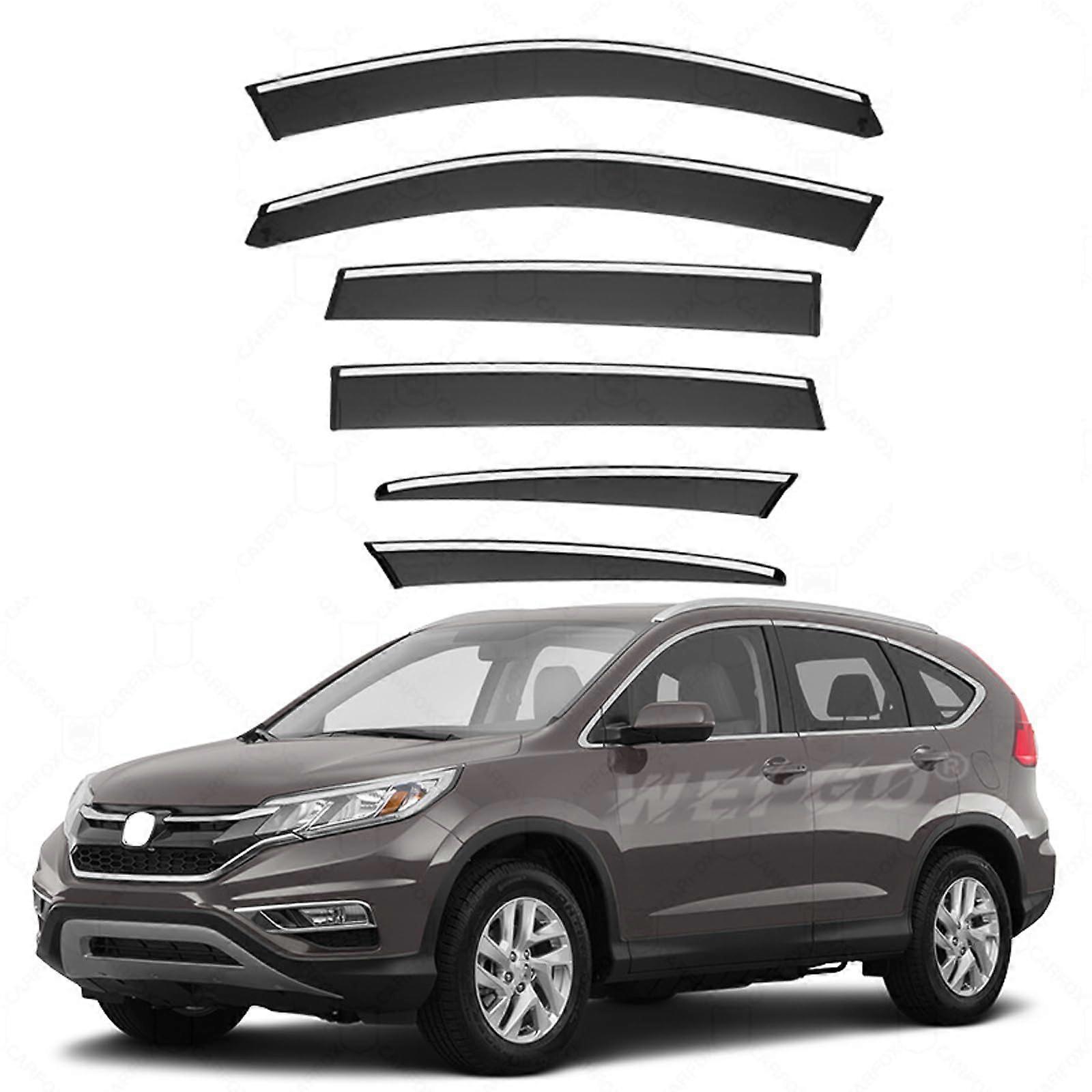 Window Visors Rain Guards Set Waterproof Wind Protection 6PC for Honda CRV 20122016
