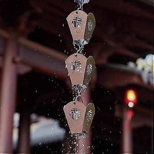 Rain Chain for Gutter Downspout, 10ft Adjustable Decorative Rain Chain with Waterfall Effect Hooks