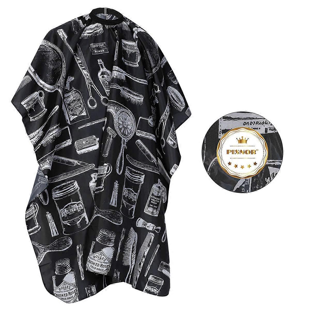 Hairdressing Salon Cape Protect Clothes Adjustable Neck Strap Black 1Set