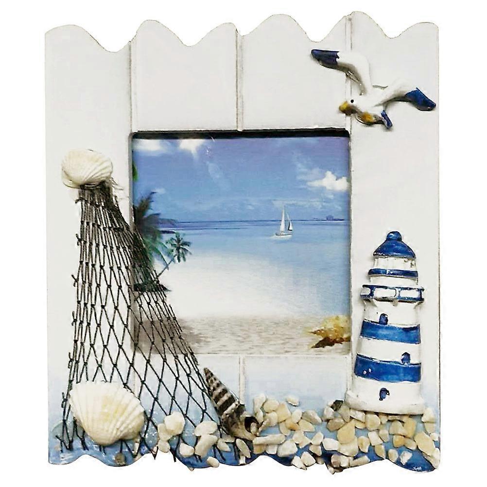 Romantic Sea Style Wall Hanging Picture Frame For Homeowners And Office Workers Rectangular 1Pack