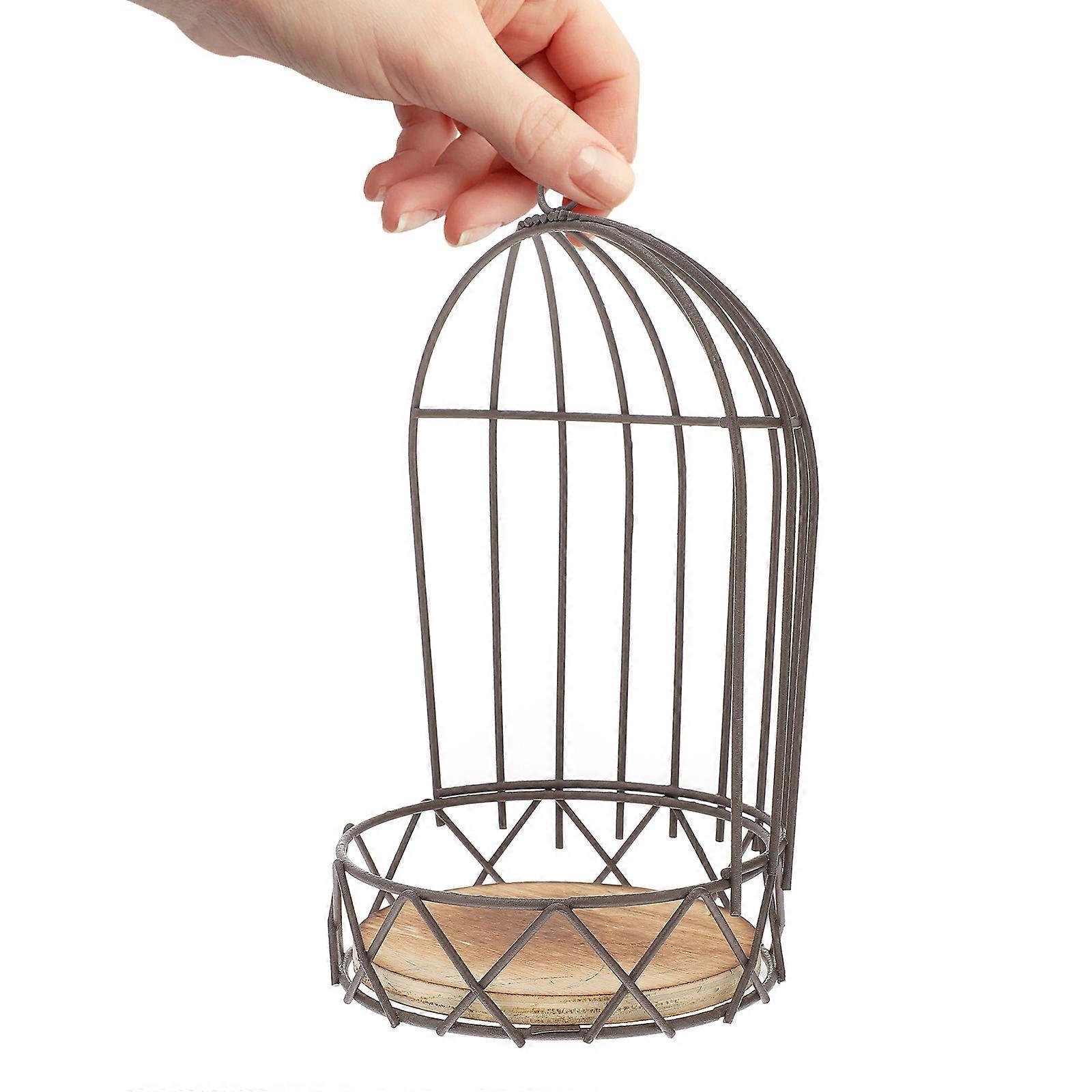 1Pc Decorative Birdcage Flowerpot Stand for Dining Table Decor (Black)