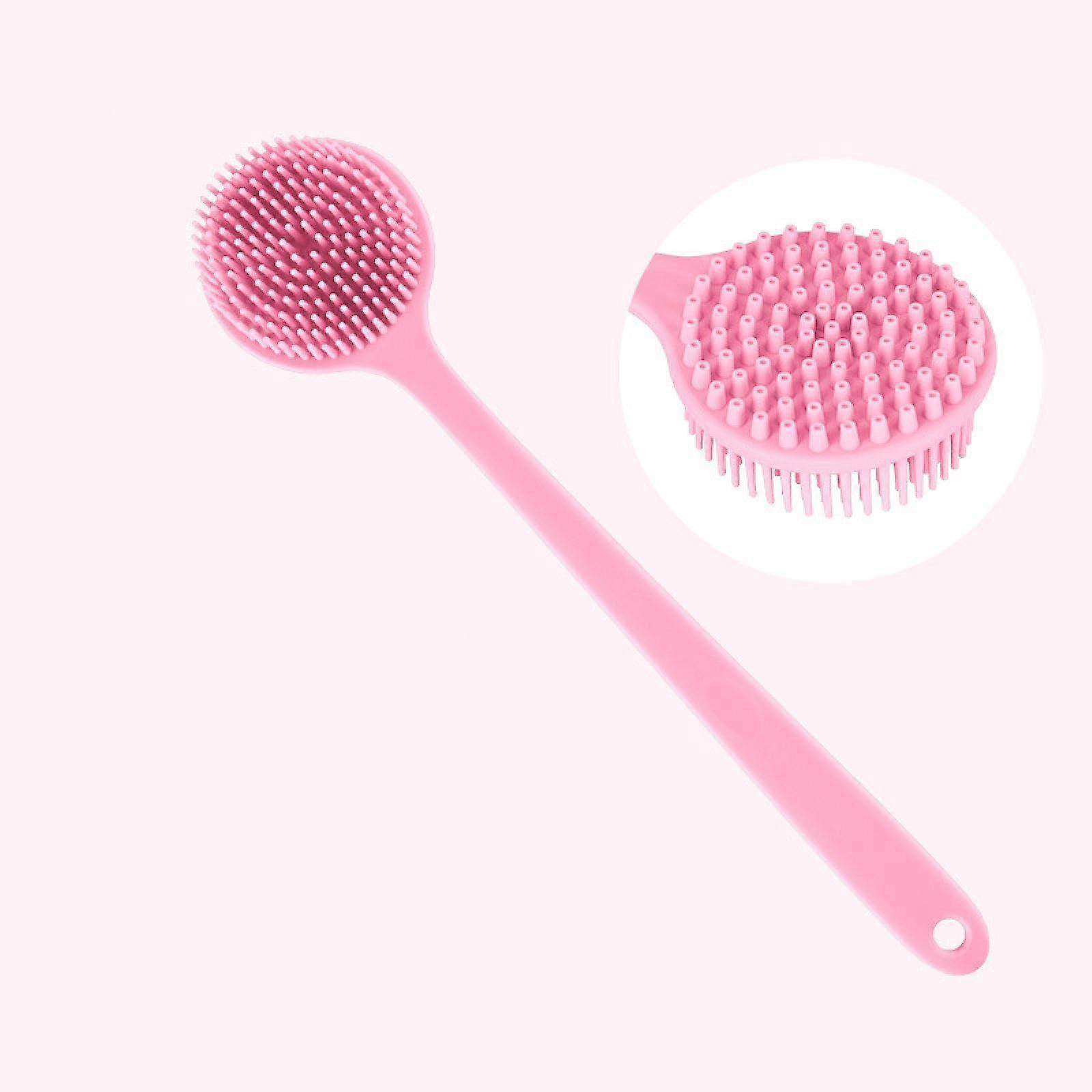 Silicone Back Scrubber with Long Handle DoubleSided Thickened Bath Brush for Shower Massage