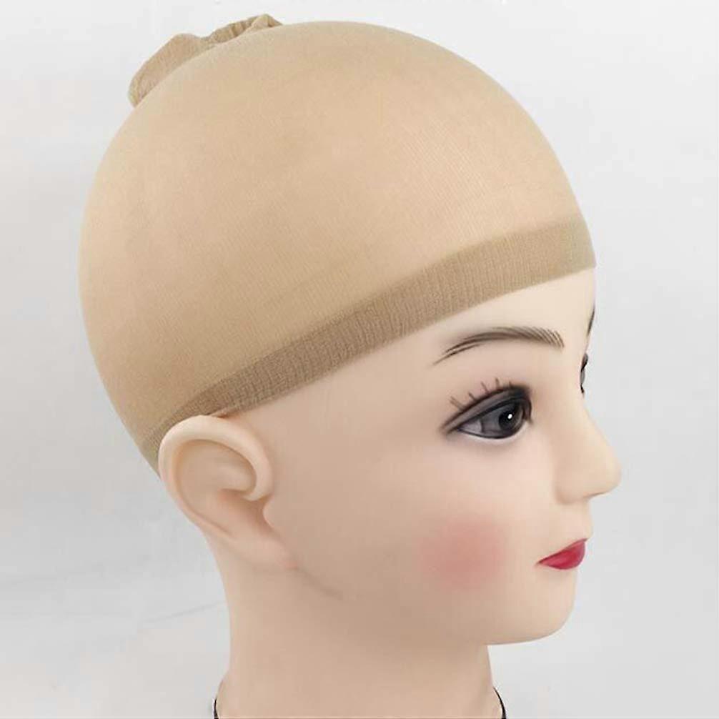 2 Pack Light Brown Nylon Wig Caps with Smooth Natural Base and Secure Elastic Fit for Wigs