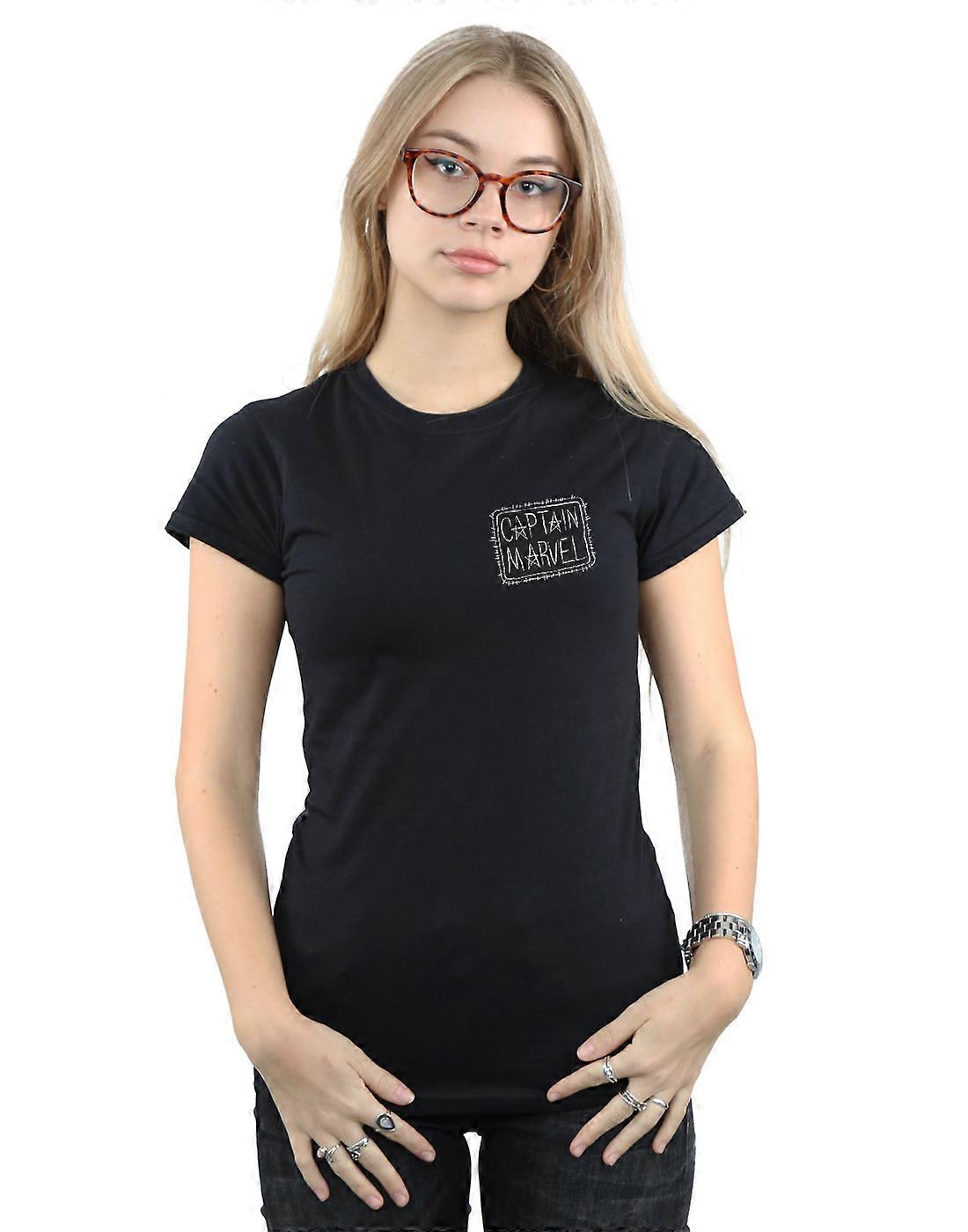 Marvel Women's Captain Marvel Breast Patch T-Shirt