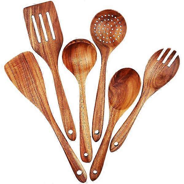 Wooden Kitchenware Set, Scratch-Resistant, Heat-Resistant, Durable, 6-Piece, Cooking and Baking Tools